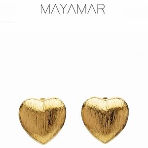 New! MAYAMAR 24k plated Gold Puffy Heart Earrings(014)